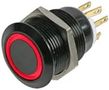SWITCH, A-V, BLK, 19MM, 5V, RED LED RJS101-19L-F-R-R-BLK-5V-67Q
