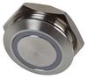 SWITCH, A/VANDAL, 19MM, M/TRAV, BLU RING RJS1N1LP-19M-F-R-B-BS-12V-68J