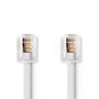 Telecom Cable | RJ11 Male | RJ11 Male | 10.0 m | Cable design: Flat | Gold Plated | Cable type: RJ11 | White | Box TCGB90200WT100 5412810427772