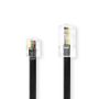 Telecom Extension Cable | RJ11 Male | RJ45 Male | 5.00 m | Cable design: Flat | Plating: Gold Plated | Cable type: RJ11 | Black | Label TCGL90201B50 5412810427802