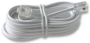 TELEPHONE CABLE, RJ11 PLUG-PLUG, 3M, WHT PSG90594