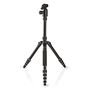 Tripod | Maximum load capacity: 3.0 kg | Minimum working height: 17.5 cm | Maximum working height: 145.0 cm | 3 Segments | Ball Head | Travel bag included | Reversible center column | ABS / Aluminium | Black TPOD4444BK