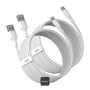 Kabelis USB A kištukas - USB C kištukas 1.5m 40W 5A QC3.0 PD, baltas (2 vnt) TZCATZJ-02 6953156230309