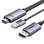 Kabelis HDMI į DisplayPort 4K 2m vienpusis 4K@60Hz/1080P @60Hz, reikalingas USB maitinimas HD169 UGREEN/55329 6941876253296