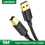 Kabelis USB A kištukas - B kištukas spausdintuvui 5m juodas US135 UGREEN UGREEN/10352 6957303813520