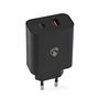 Wall Charger | 65 W | Quick charge feature | 2.0 / 2.25 / 3.25 A | Number of outputs: 2 | USB-A / USB-C™ | Automatic Voltage Selection | Black WCPD65W130BK 5412810407668