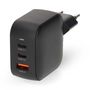 Wall Charger | 70 W | GaN | PD3.0 | Quick charge feature | 1.5 / 2.25 / 2.5 / 3.0 / 3.5 A | Number of outputs: 3 | USB-A / 2x USB-C™ | Automatic Voltage Selection | Black WGCHA70WBK 5412810470228
