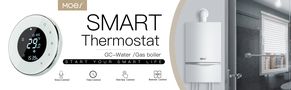 Išmanus, sieninis termostatas skirtas valdyti šildymo katilą / boilerį, Wi-Fi, TUYA / Smart Life WHT-6000-GC-WH-MS 6974246473932