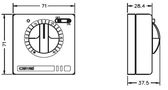 Termostatas RQ10 patalpoms 5-30C 16A 250V NO/NC WP-RQ10