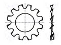 Washer; externally serrated; M4; D=8mm; h=0.5mm; spring steel BOSSARD B4/BN789