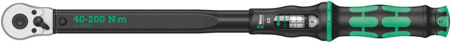 Click-Torque C 3 torque wrench with reversible ratchet, 40-200 Nm, 1/2"x40-200, Wera 05075622001