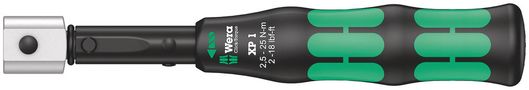 Click-Torque XP 1 pre-set adjustable torque wrench for insert tools, 2.5-25 Nm, 2.5 Nm, 9x12x2.5x2.5-25, Wera 05075670010