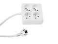 4-WAY SOCKET-OUTLET - SQUARE - 1.5 m CABLE - WHITE - FRENCH SOCKET EB22