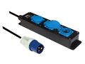 HEAVY-DUTY 3-WAY SOCKET OUTLET - CEE TO PIN EARTH - IP44 EB3CEEA2 5410329466398