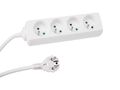 4-WAY SOCKET-OUTLET - 1.5 m CABLE - WHITE - FRENCH SOCKET EB4N