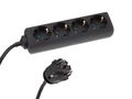 4-WAY SOCKET-OUTLET WITH SHRINK TUBE - 3G1.5 - 1.5 m CABLE - BLACK - SCHUKO EB4STBHQ-G 5410329713881
