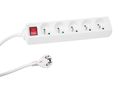5-WAY SOCKET-OUTLET WITH SWITCH - 1.5 m CABLE - WHITE - FRENCH SOCKET EB5S 5410329427412; 5410329609306