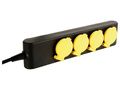 4-WAY SOCKET-OUTLET - IP44 - 1.5 m CABLE - BLACK - FRENCH SOCKET EBP04WP