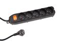 5-WAY SOCKET-OUTLET WITH SWITCH & OVERLOAD PROTECTION - BLACK - FRENCH SOCKET EWS5B 5410329703974
