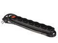 6-WAY SOCKET-OUTLET WITH SWITCH & OVERLOAD PROTECTION - BLACK - FRENCH SOCKET EWS6B 5410329703998