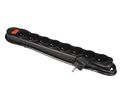 8-WAY SOCKET-OUTLET WITH SWITCH & OVERLOAD PROTECTION - BLACK - FRENCH SOCKET EWS8B 5410329704018