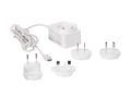 UNIVERSAL CHARGER WITH MICRO-USB CONNECTOR - 5 VDC - 2.5 A with 4 travel plugs PSS6EUSB38WT 5410329711849