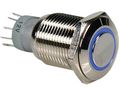 ROUND METAL PUSH BUTTON SPDT 1NO 1NC - BLUE RING R1600B 5410329380663; 5410329491093; 5410329529185