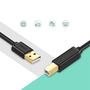 Cable USB AM - BM 3m black US135 UGREEN UGREEN/10351 6957303813513