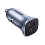 Автомобильное быстрое зарядное устройство 30Вт 12-24В USB + USB-C QC3.0 PD3.0 PPS, серый UGREEN/40858 6957303848584