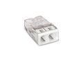 COMPACT SPLICING CONNECTOR - FOR SOLID CONDUCTORS - max. 2.5 mm▓ - 2-CONDUCTOR - TRANSPARENT HOUSING - WHITE COVER WG2273202