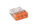 COMPACT SPLICING CONNECTOR - FOR SOLID CONDUCTORS - max. 2.5 mm▓ - 3-CONDUCTOR - TRANSPARENT HOUSING - ORANGE COVER WG2273203