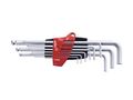 Wiha L-key set in ProStar holder Hexagonal ball end matt chrome-plated 9-pcs. (07185) WH07185 4010995071851