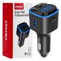 Car FM Transmitter 1×USB-A 2×USB-C 12V 24V AMIO-04651, AMiO 5903293046517