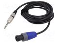 Cable; Jack 6,3mm 2pin plug,SpeakON female 2pin; 6m; black; 1mm2 TASKER TAS-TK406