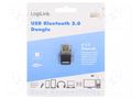 BT adapter; USB A plug; USB; chipset RTL8761B; 3Mbps; 10m LOGILINK BT0063