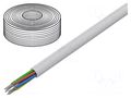 Wire; SCYY; 8x0.22mm2; round; stranded; Cu,tinned; PVC; white; 150V TECHNOKABEL SCYY-8X0.22