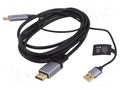 Adapter; DisplayPort plug,HDMI plug,USB A plug; 2m; black GEMBIRD A-HDMIM-DPM-01