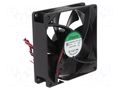 Fan: DC; axial; 12VDC; 92x92x25mm; 58.45m3/h; 37.9dBA; ball; 24AWG SUNON EF92251B2-A99-A