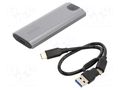 Hard discs housing: M.2; PnP; USB 3.0; 104.5x39.5x12mm; grey SAVIO SAVAK-67