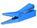 Crocodile clip; 10A; blue; Grip capac: max.9.5mm; Socket size: 4mm STÄUBLI APK-4-23