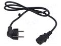 Cable; 3x0.75mm2; CEE 7/7 (E/F) plug angled,IEC C13 female; PVC POS POSAC-C13-EUL12