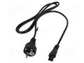Cable; 3x0.75mm2; CEE 7/7 (E/F) plug,IEC C5 female; PVC; 1.5m POS POSAC-C5EU15