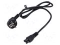 Cable; 3x0.75mm2; CEE 7/7 (E/F) plug angled,IEC C5 female; PVC POS POSAC-C5-EUL12