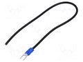 Cable with crimped terminals; H07V-K; 1.5mm2; black; 250mm; fork CHEVAL M4WI-150BK025