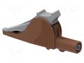 Crocodile clip; 36A; brown; Grip capac: max.40mm; Socket size: 4mm ELECTRO-PJP PJP5066-IEC-BN