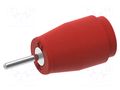 Connector: 4mm banana; socket; 25A; red; nickel plated; insulated ELECTRO-PJP PJP3243/PCB-R
