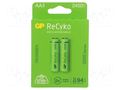 Re-battery: Ni-MH; AA; 1.2V; 2450mAh; ReCyko; blister; Ready2Use GP ACCU-250AAHC-2EB2