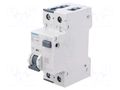 RCBO breaker; Inom: 16A; Ires: 10mA; Poles: 1+N; 230/400VAC; IP20 SIEMENS 5SU1154-7KK16