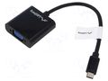 Adapter; USB 3.1; USB C plug,VGA female; nickel plated; 0.15m LANBERG AD-UC-VG-01