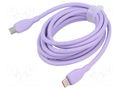 Cable; High Speed,USB 2.0; USB C plug,both sides; 2m; violet BASEUS P10355702511-B4